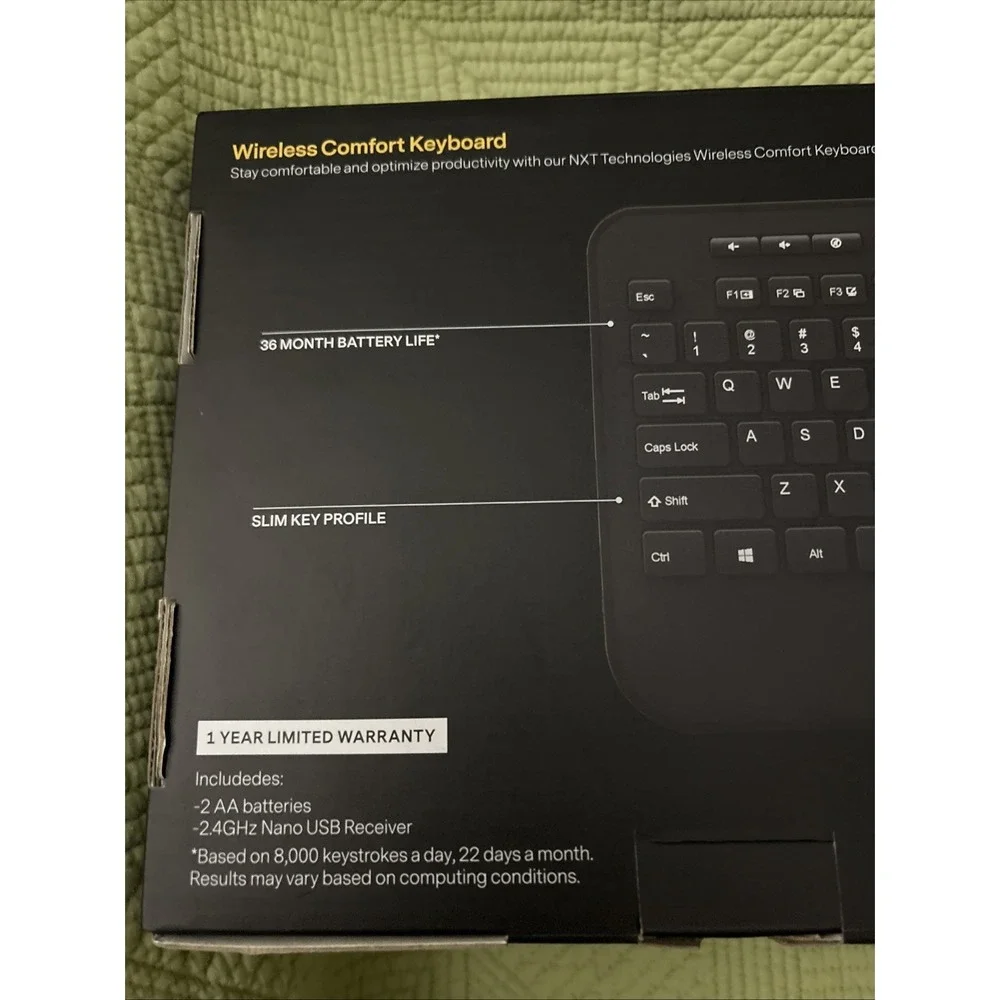 NEW NXT Technologies™ Wireless Comfort Keyboard, Black (NX60881)